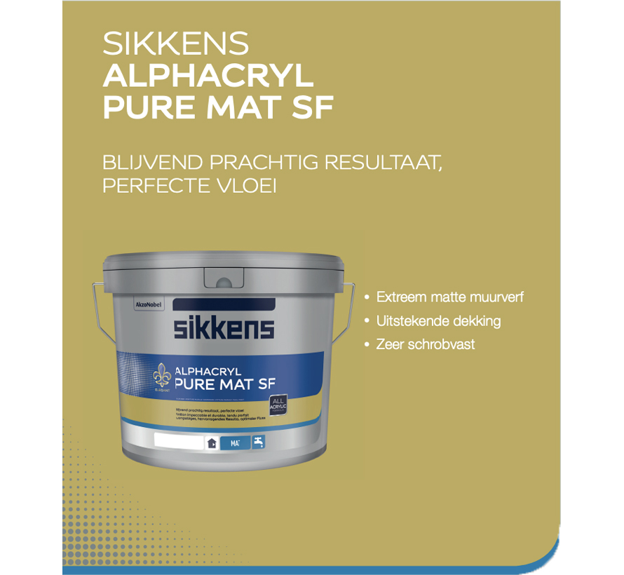 Middeleeuws Leuk vinden Ithaca Sikkens Alphacryl Pure Mat SF - 37,5% Korting - Verfplaza
